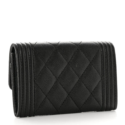 Chanel Caviar Quilted Boy Flap Card Holder So Black 3 of 9