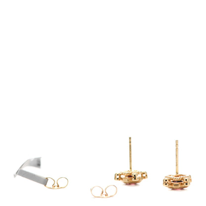 David Yurman 18K Yellow Gold Diamond Pink Tourmaline Novella Stud Earrings 3 of 4