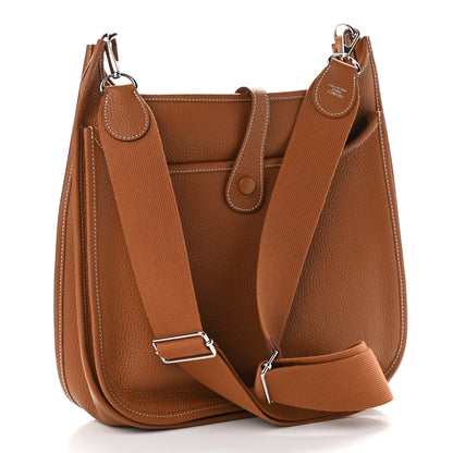 Hermes Taurillon Clemence Evelyne III GM Gold 3 of 11