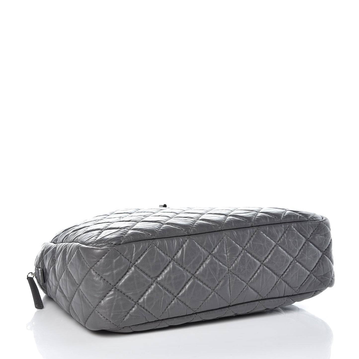 Aged Calfskin Quilted Large Reissue Camera Case Grey
