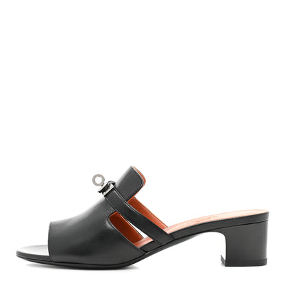 Hermes Goatskin Candy Sandals 37.5 Black 1 of 9