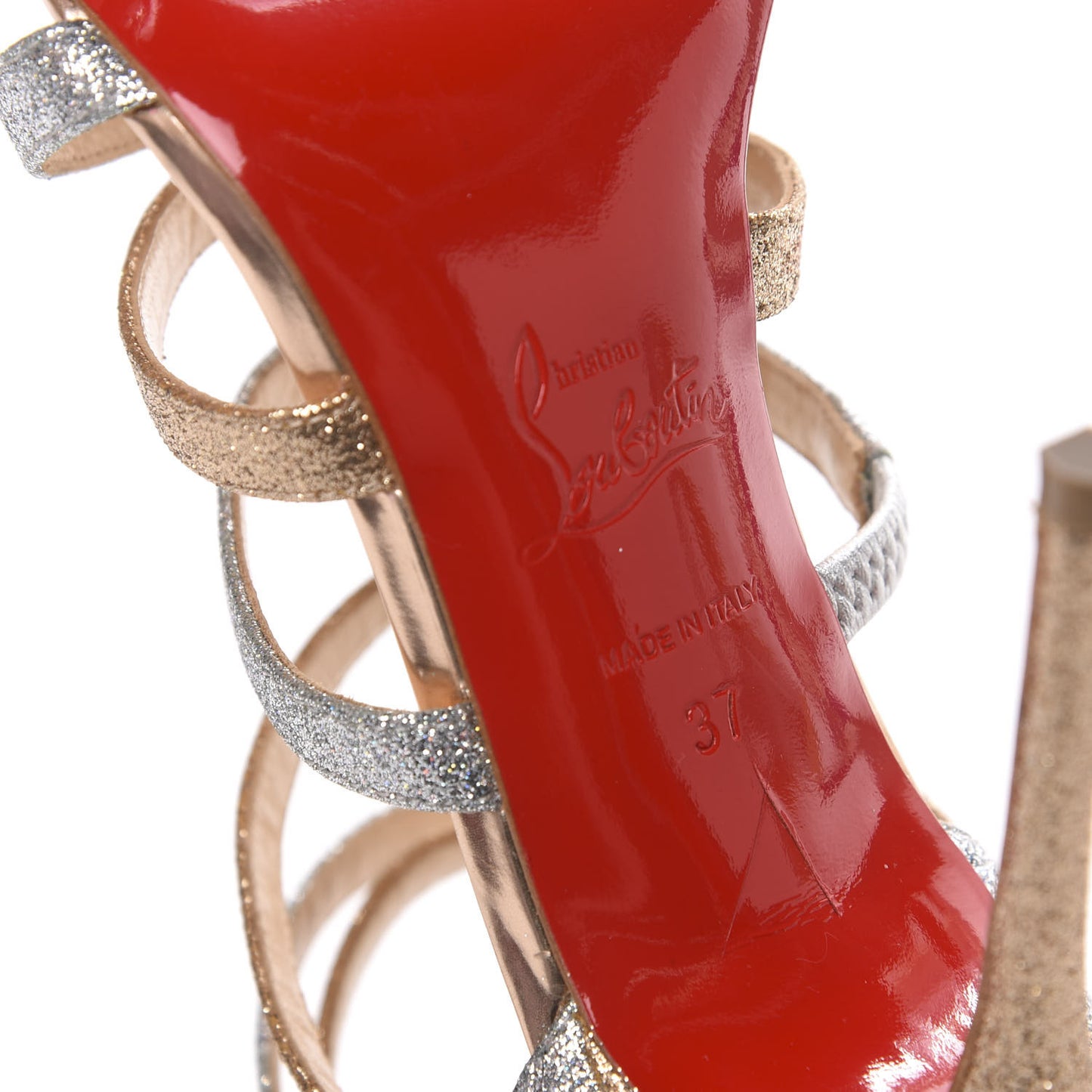 Mini Glitter Mariniere 100 Cage Sandals 37 Poudre Silver