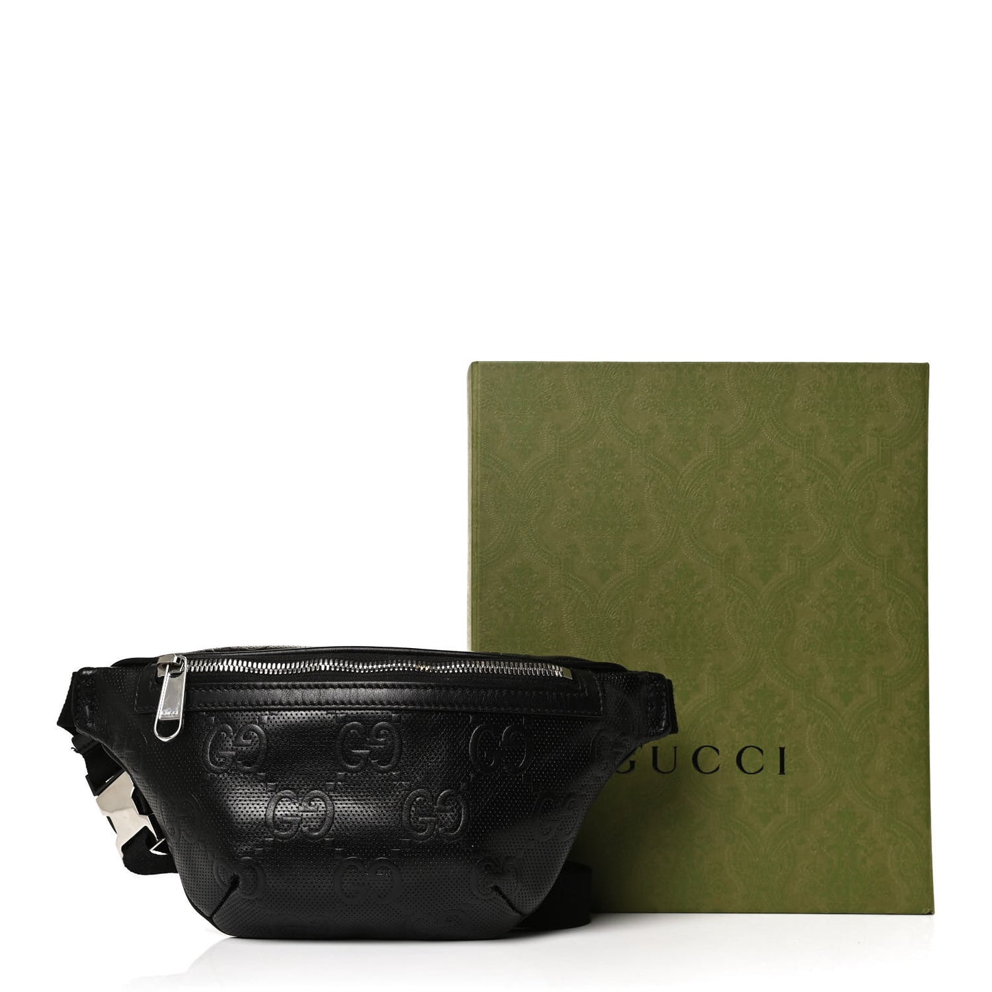 Calfskin GG Tennis Embossed Belt Bag Black
