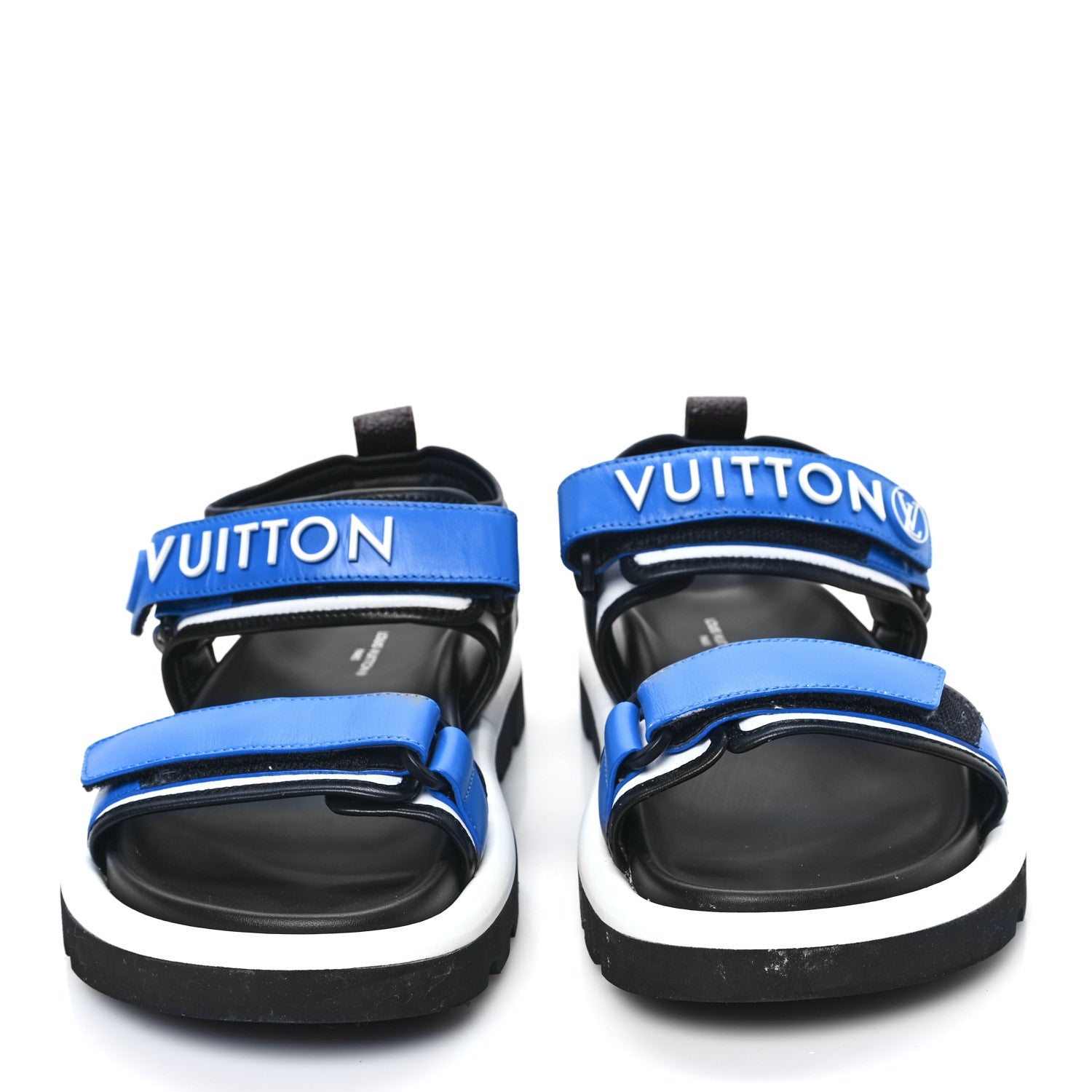 Louis Vuitton Calfskin Monogram Pool Pillow Flat Comfort Sandals 38 Blue 2 of 9