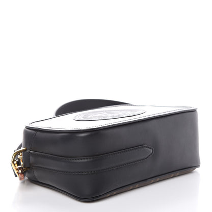 Fendi Glazed Fabric Vitello Century F is Fendi FF 1974 Stamp Patch Camera Case Mogano Panna Black 4 of 13