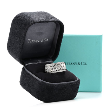 Tiffany Platinum Diamond Cobblestone Band Ring 51 5.75 5 of 5