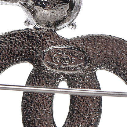 Chanel Baguette Crystal CC Brooch Silver 4 of 5