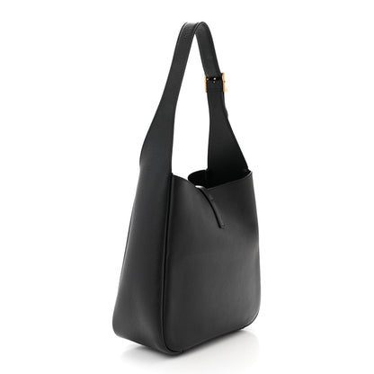 Saint Laurent Smooth Calfskin Small Le 5 A 7 Soft Hobo Black 3 of 11