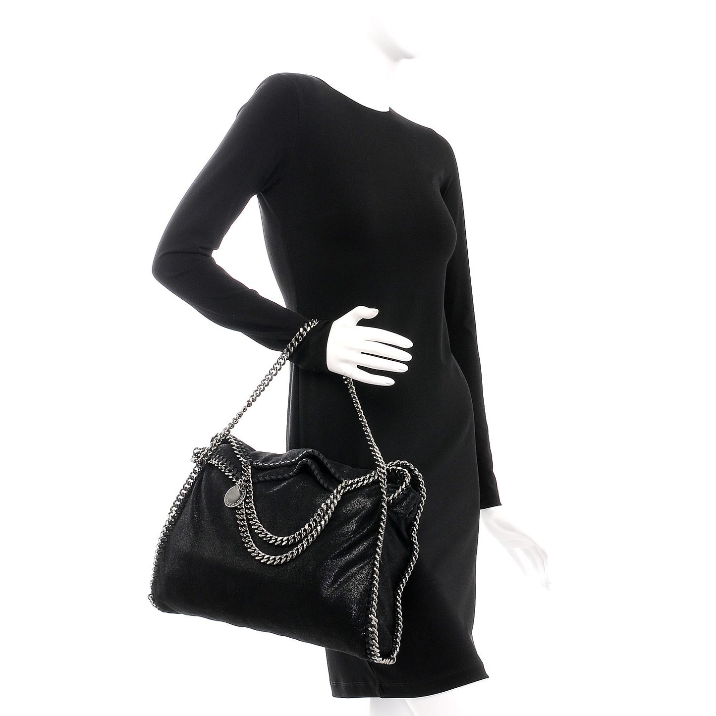 Shaggy Deer Falabella Fold Over Tote Black