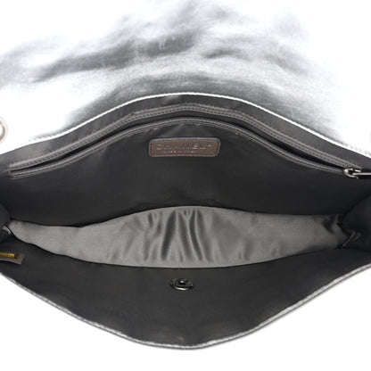 Chanel Vinyl Large Ice Cube Flap Silver 5 of 15