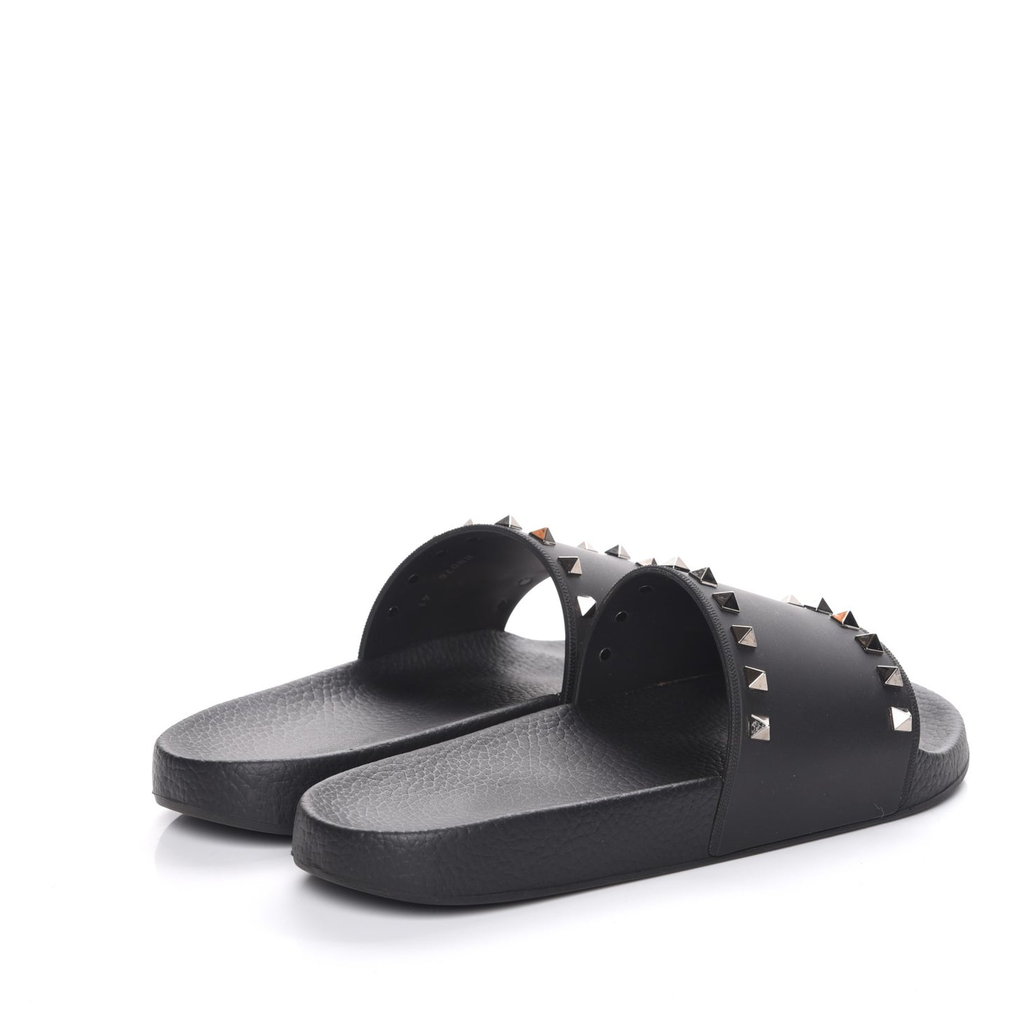 Rubber Rockstud Slide Sandals 41 Black