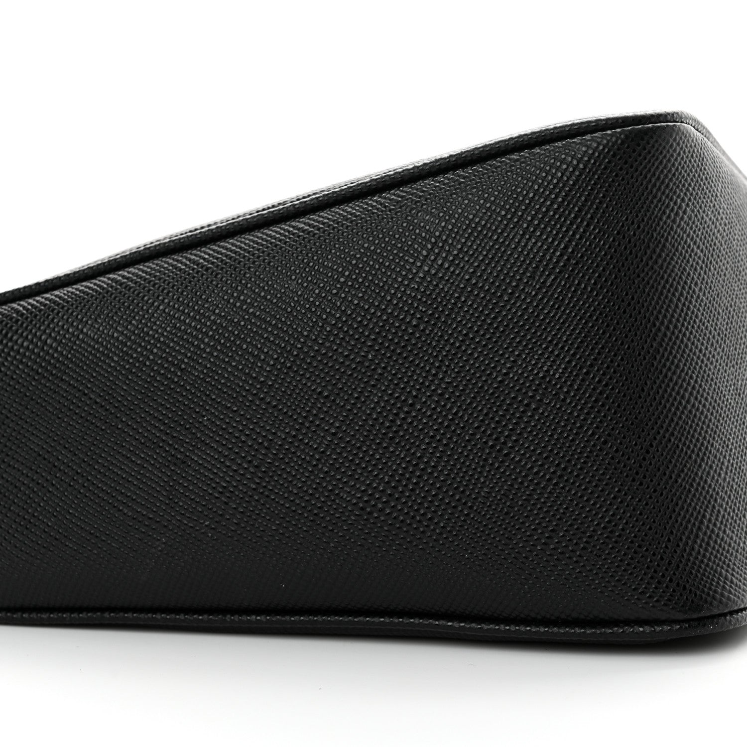 Prada Saffiano Cuir Triangle Logo Embossed Triangle Shoulder Bag Black 9 of 11