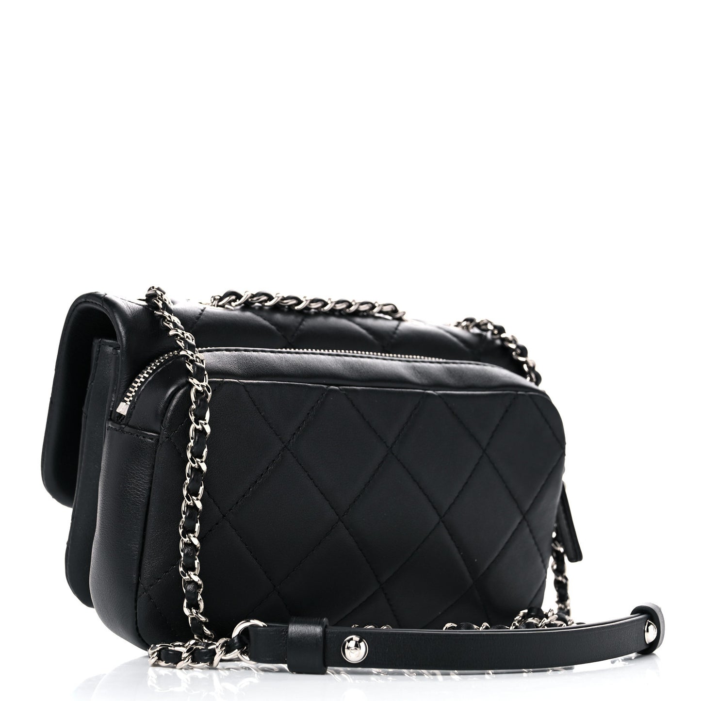 Lambskin Quilted CC Flap Black