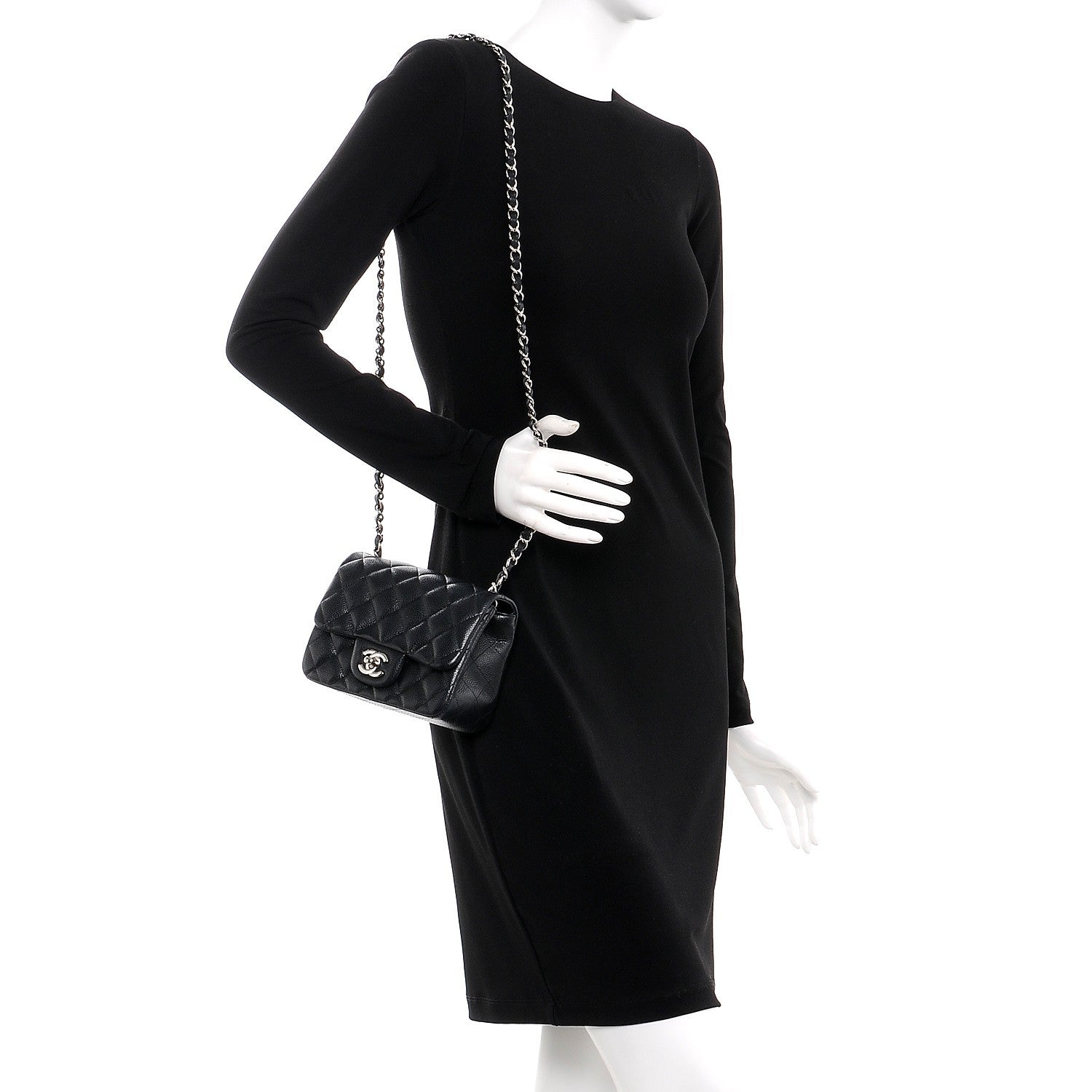 Chanel Caviar Quilted Mini Square Flap Black 3 of 13