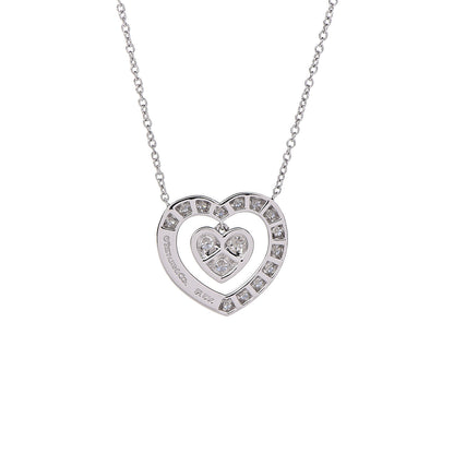 Tiffany Platinum Diamond Double Heart Pendant Necklace 4 of 7