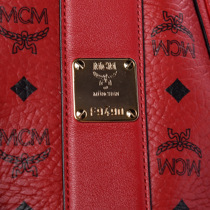 MCM Visetos Medium Liz Reversible Shopper Tote Ruby Red 13 of 14