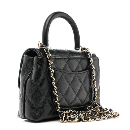 Chanel Caviar Quilted Coco Handle Clutch With Chain Black 3 of 11