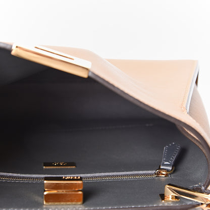 Fendi Vitello Tahiti Burro Bi-Color Medium Peekaboo Iconic Essentially Satchel Nocciola Asfalto Cast 6 of 9