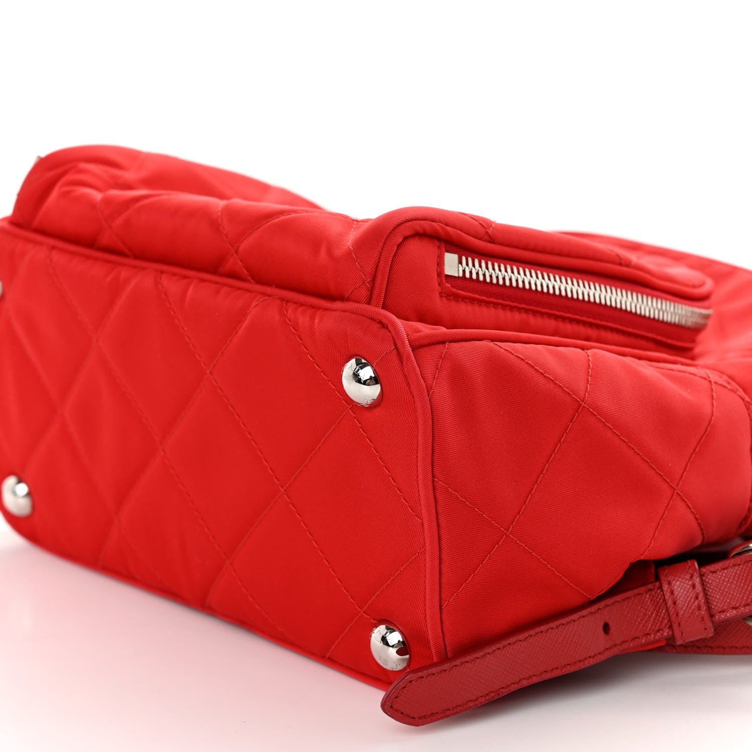 Prada Nylon Tessuto Impuntu Quilted Backpack Rosso 9 of 9