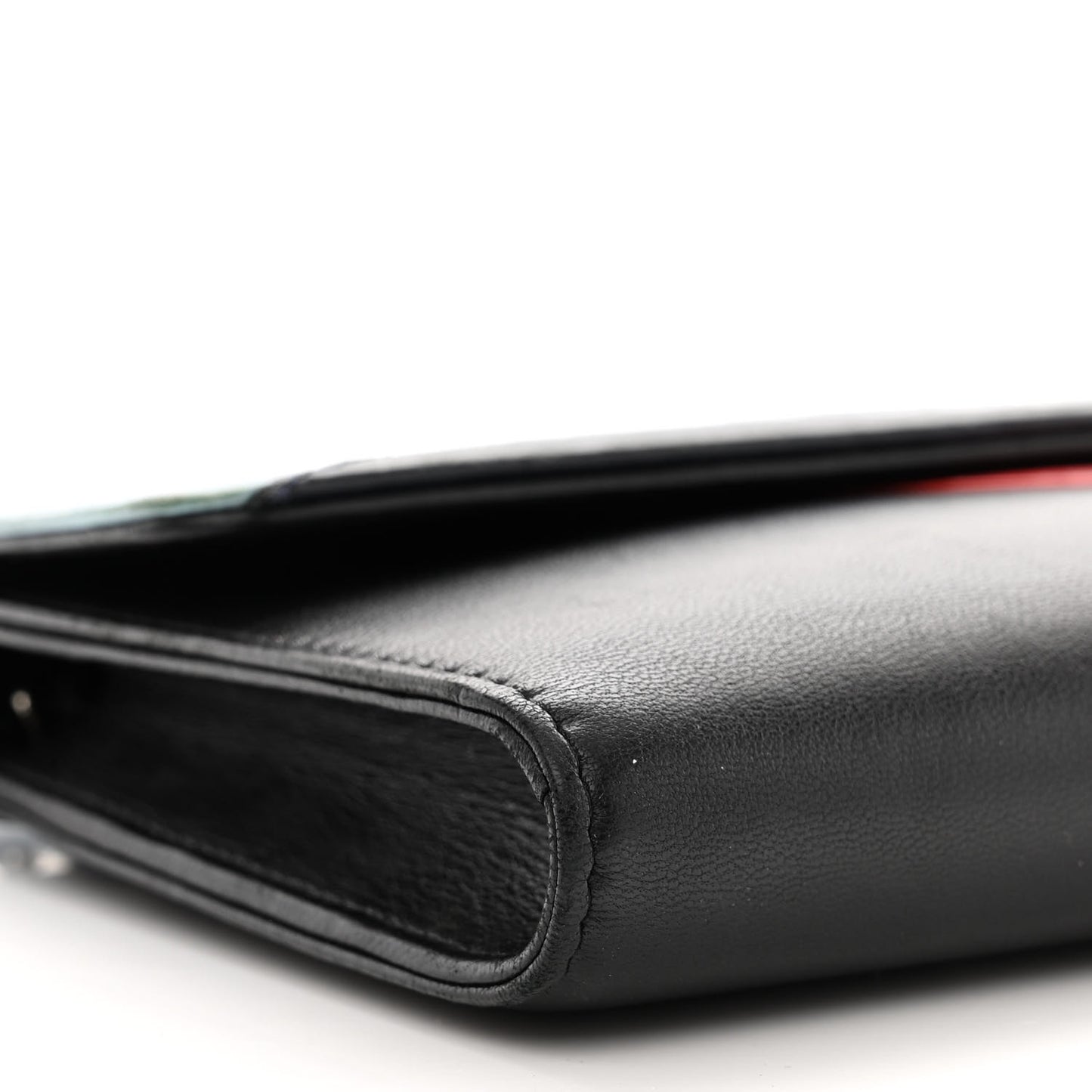 Lambskin Airlines Wallet On Chain WOC Blue Black Red