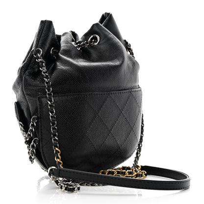 Chanel Calfskin Quilted Small Gabrielle Bucket Black 3 of 14