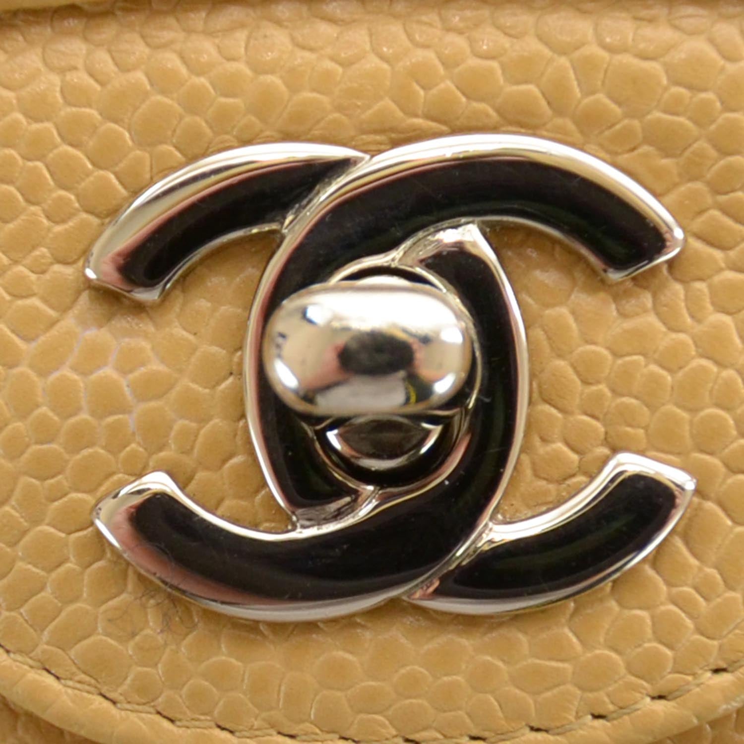 Chanel Caviar Quilted Medium Double Flap Beige 5 of 10
