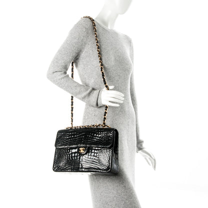 Chanel Alligator Jumbo Single Flap Black 2 of 8