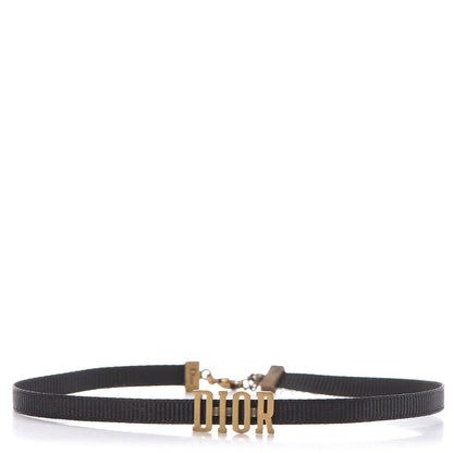 Christian Dior Grosgrain Ribbon Dior Logo Choker Necklace Black 1 of 8