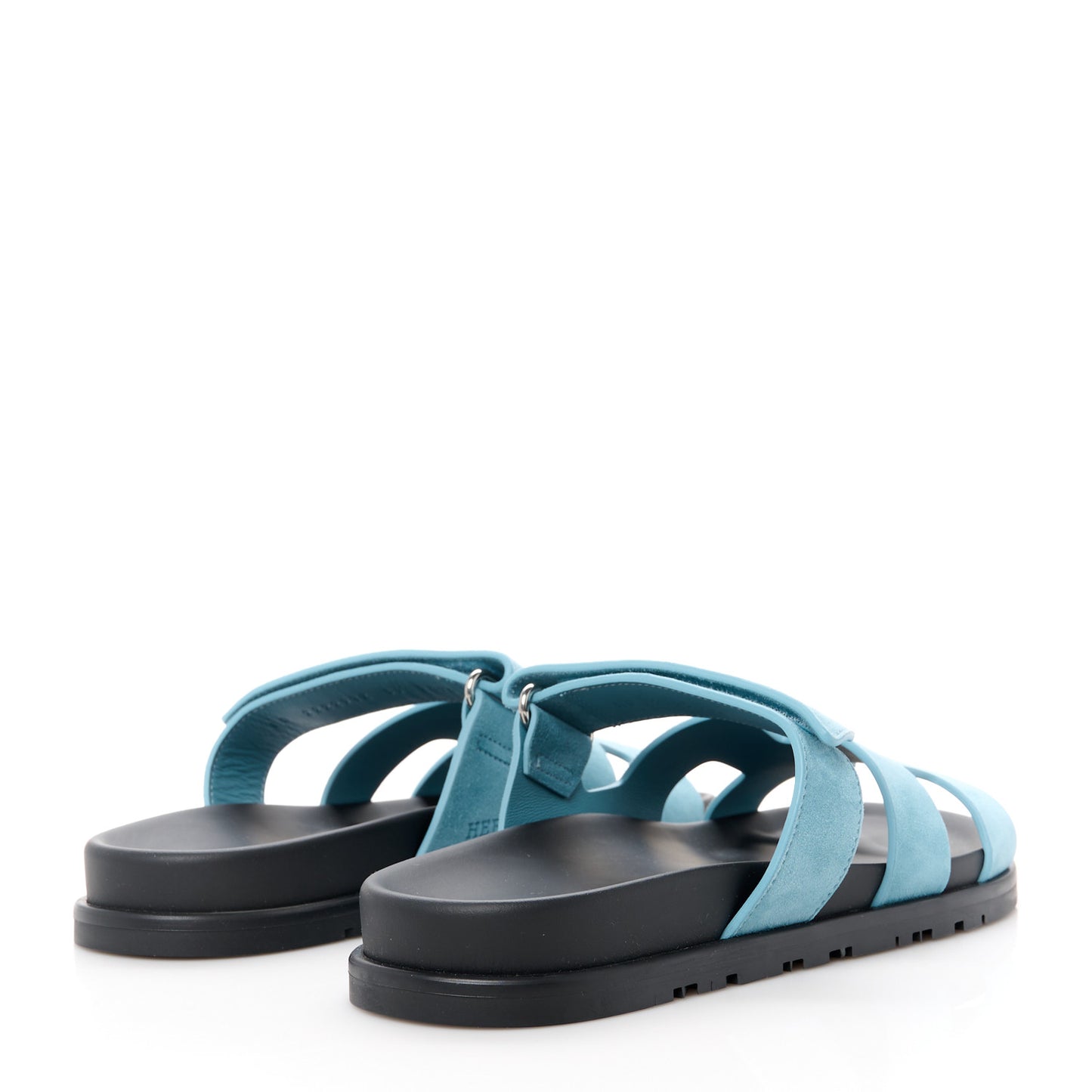 Suede Goatskin Womens Chypre Sandals 39 Bleu Mineral