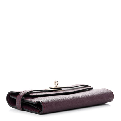 Hermes Chevre Mysore Medium Kelly Wallet Prune 4 of 10