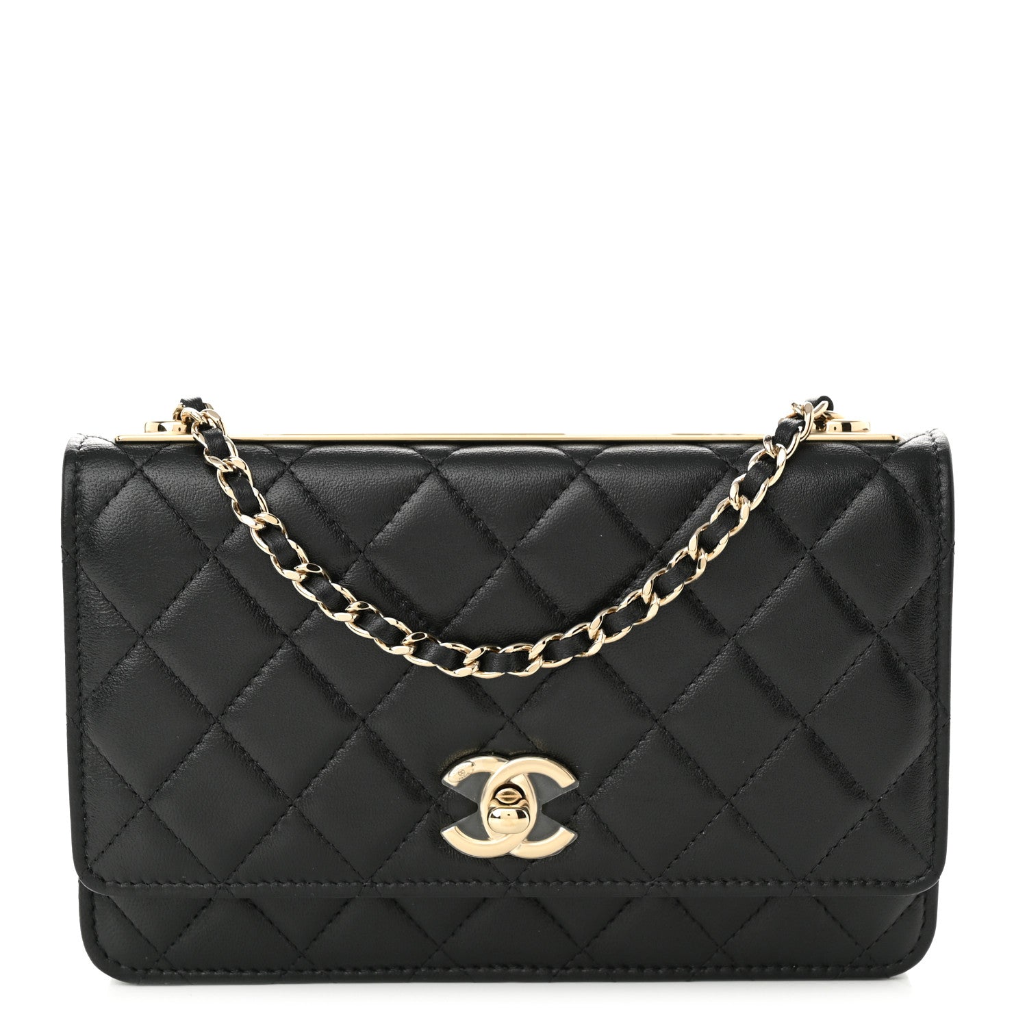Chanel Lambskin Quilted Trendy CC Wallet On Chain WOC Black 1 of 13