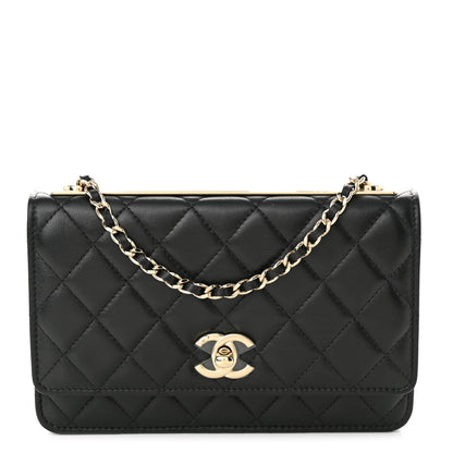 Chanel Lambskin Quilted Trendy CC Wallet On Chain WOC Black 1 of 13