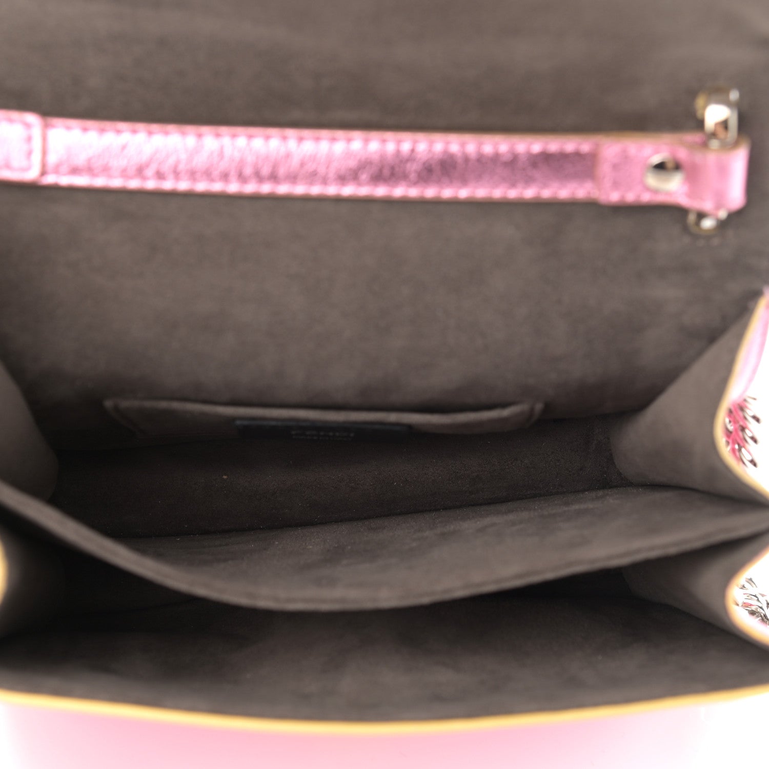 Fendi Vitello Catalan Mirror Scalloped Multi Studded Small Kan I Shoulder Bag Fuxia Chiaro 7 of 10