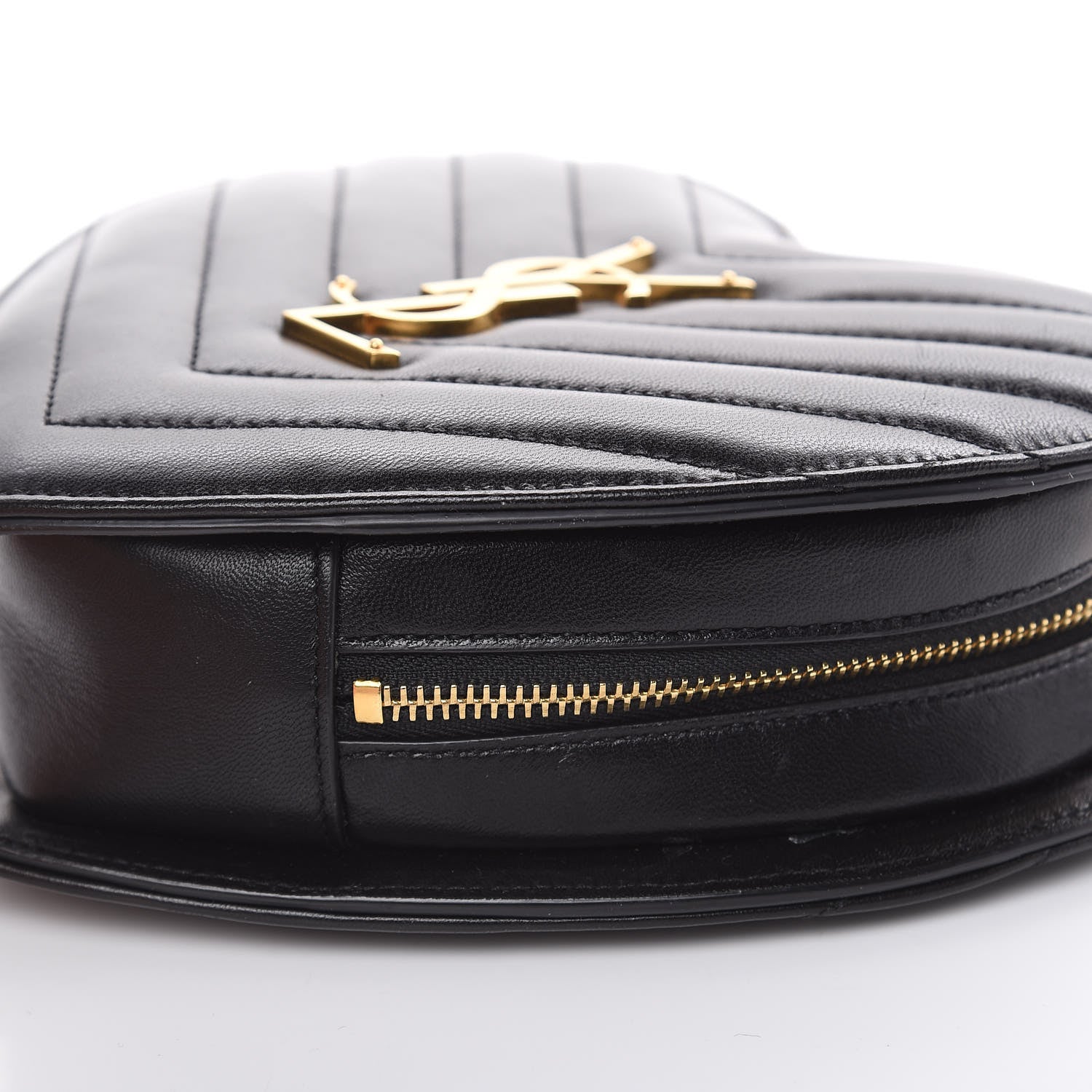 Saint Laurent Lambskin Matelasse Chevron Monogram Small Love Heart Chain Bag Black 11 of 11