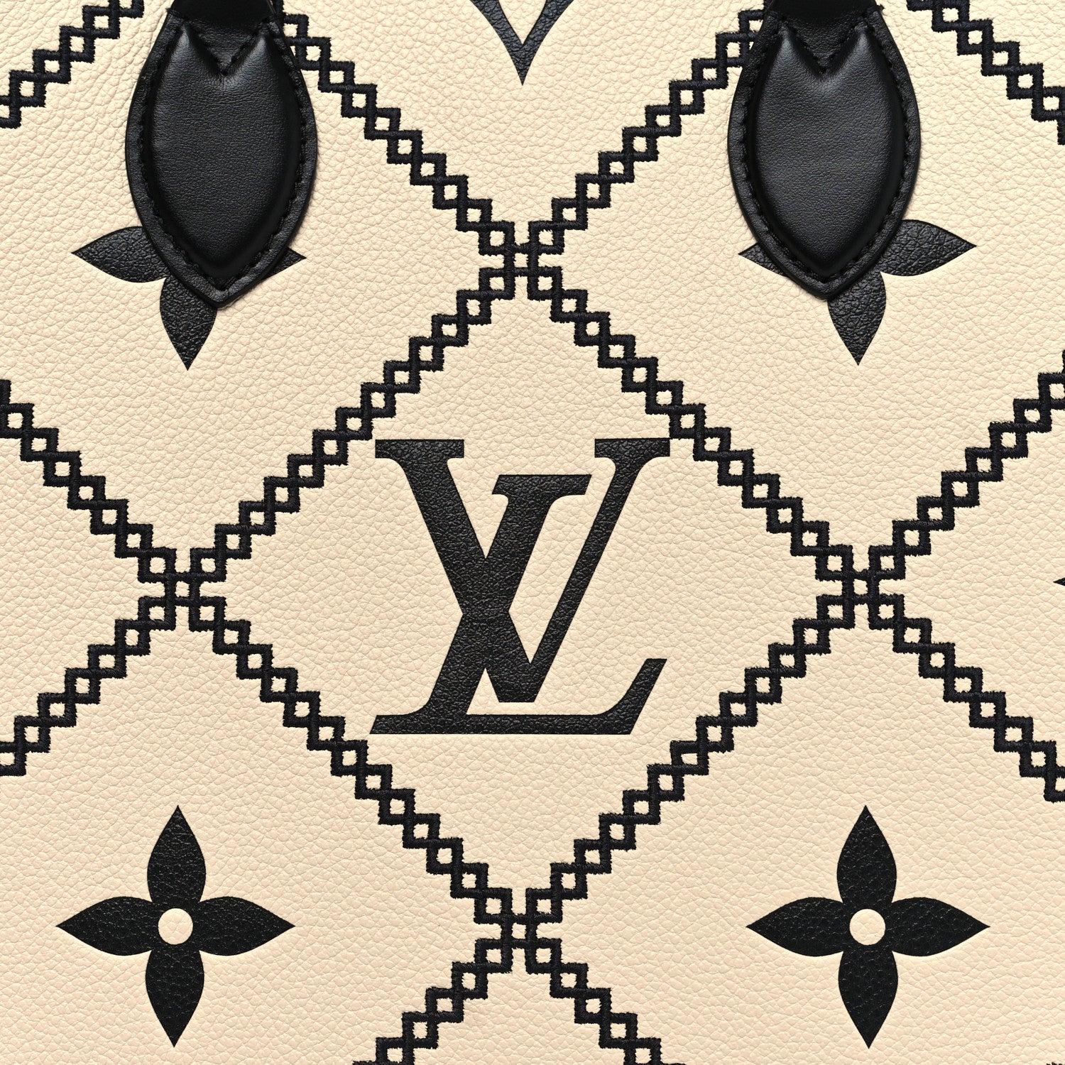 Louis Vuitton Empreinte Monogram Giant Broderies Onthego MM Cream Black 7 of 11