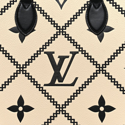 Louis Vuitton Empreinte Monogram Giant Broderies Onthego MM Cream Black 7 of 11