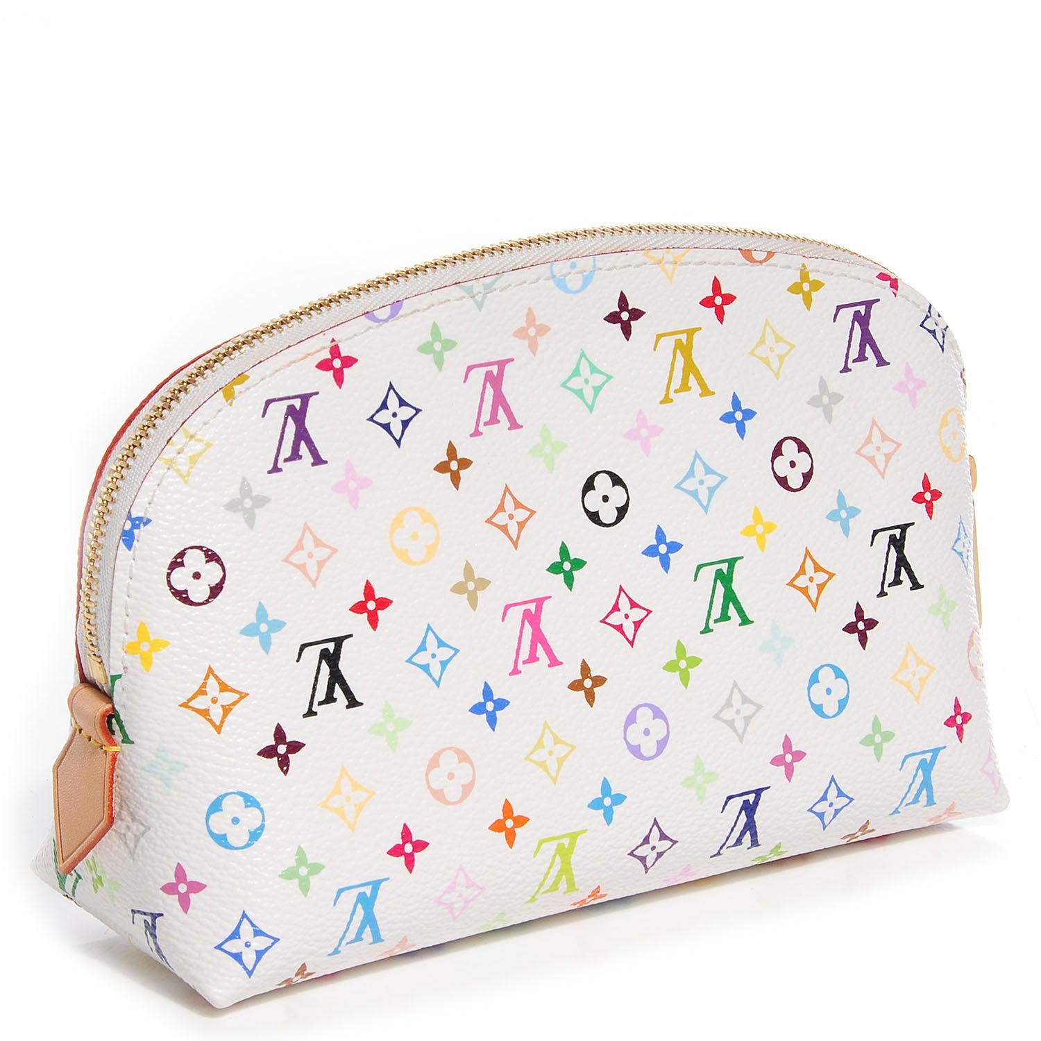 Louis Vuitton Monogram Multicolor Cosmetic Pouch White Litchi 3 of 8