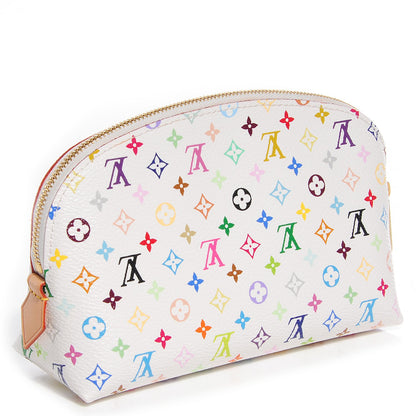 Louis Vuitton Monogram Multicolor Cosmetic Pouch White Litchi 3 of 8