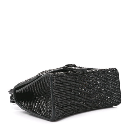 Balenciaga Strass Suede Hourglass Top Handle Bag XS Black Jet 4 of 11