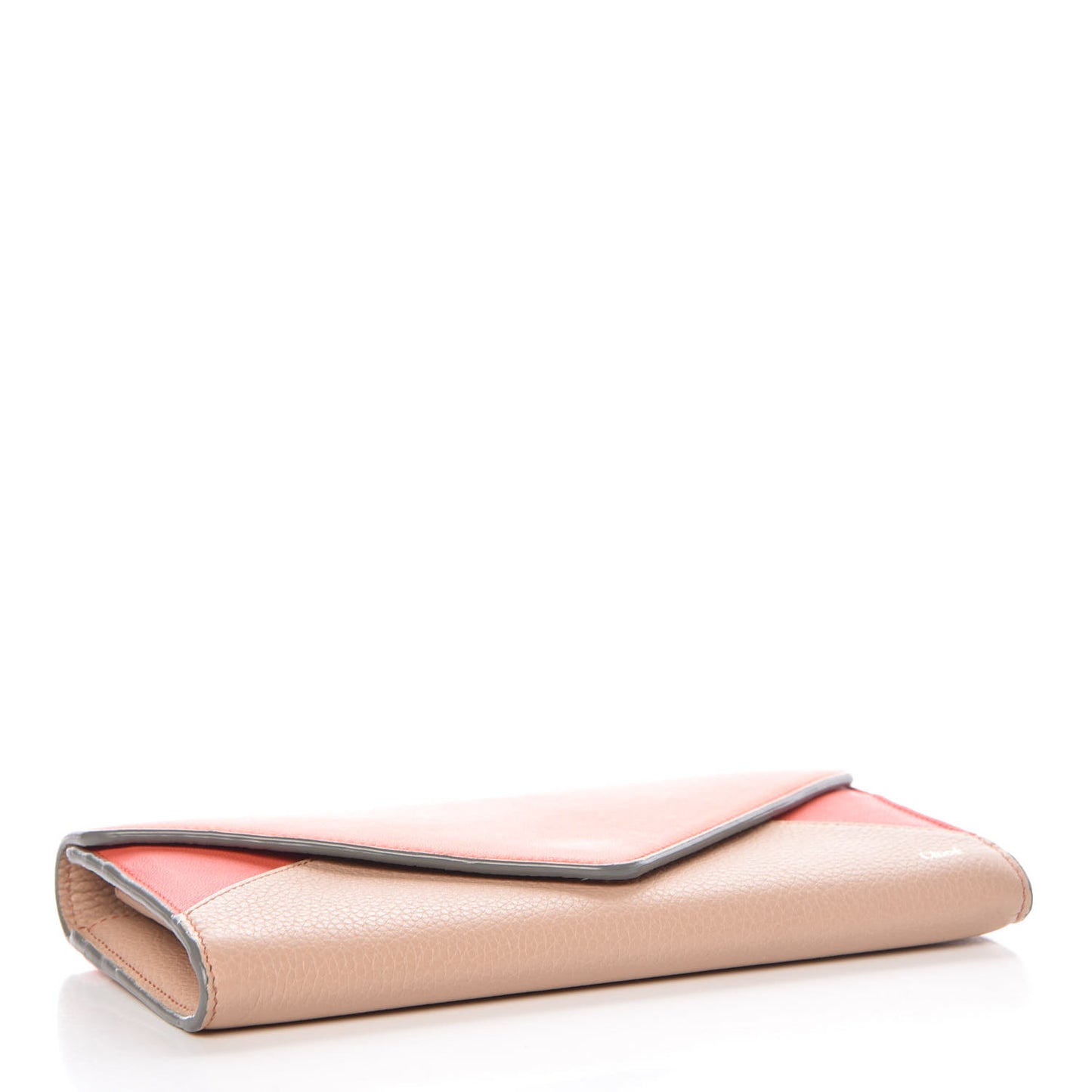 Calfskin Flap Long Wallet Orange Fizz