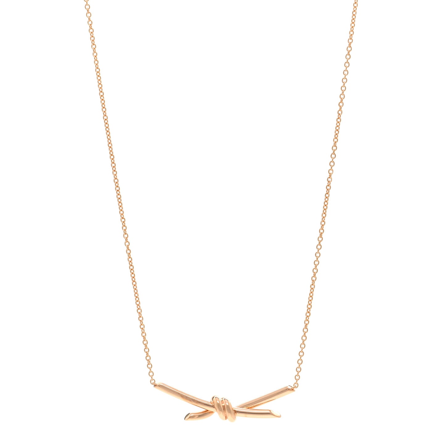 18K Rose Gold Knot Necklace
