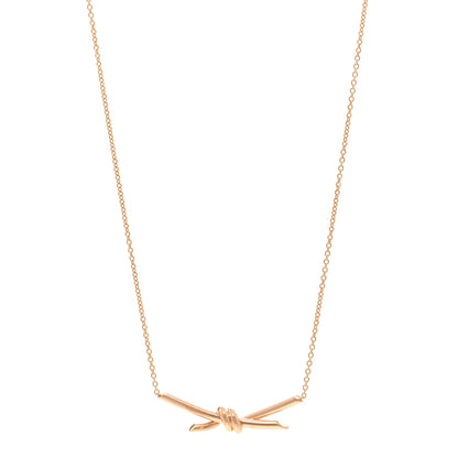 Tiffany 18K Rose Gold Knot Necklace 1 of 5