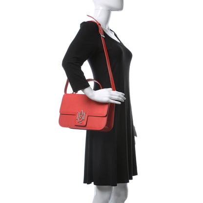 Alexander McQueen Grained Calfskin Large Insignia Satchel Red 2 of 10