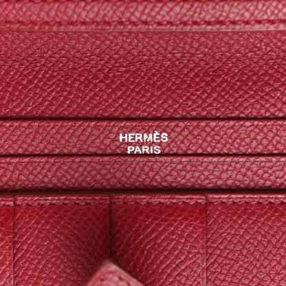 Hermes Epsom Bearn Gusset Wallet Rubis 6 of 10