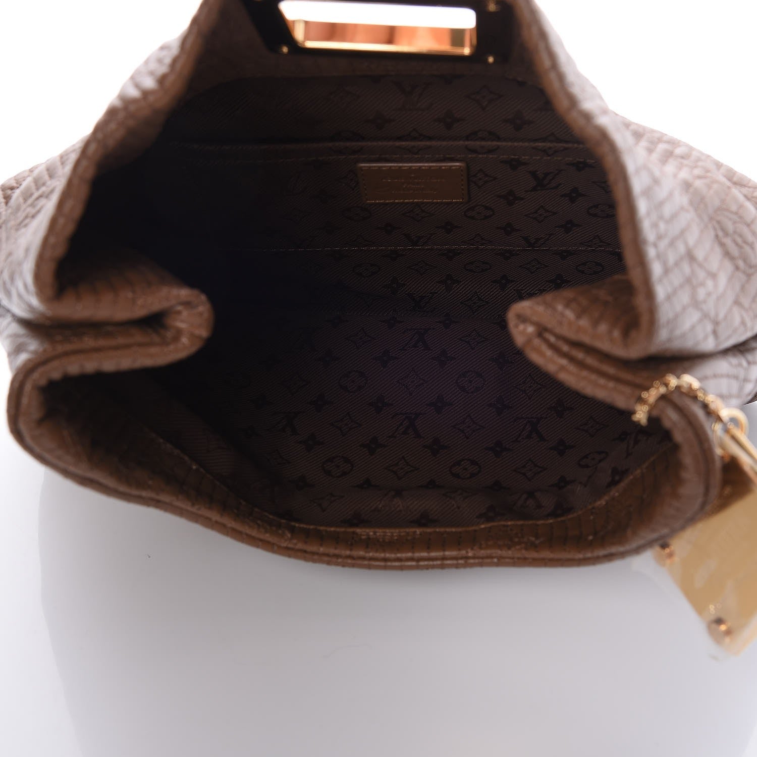 Louis Vuitton Calfskin Quilted Monogram Altair Clutch Beige 5 of 7