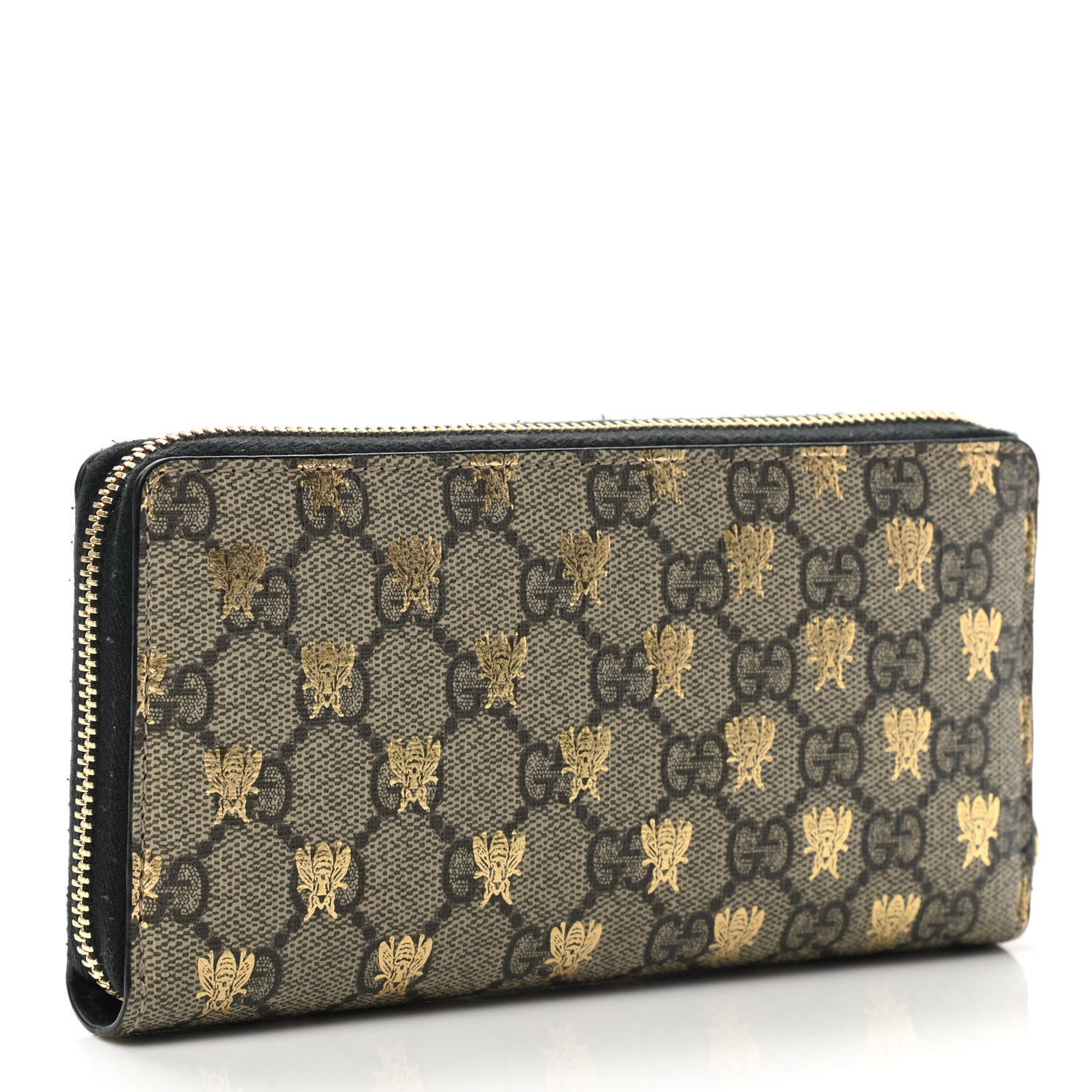 Gucci GG Supreme Monogram Bees Zip Around Wallet 3 of 8
