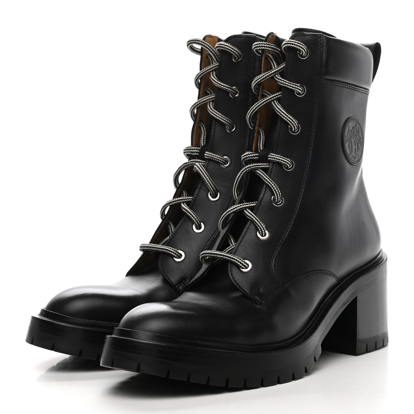 Calfskin Bridge Ankle Boots 40 Black
