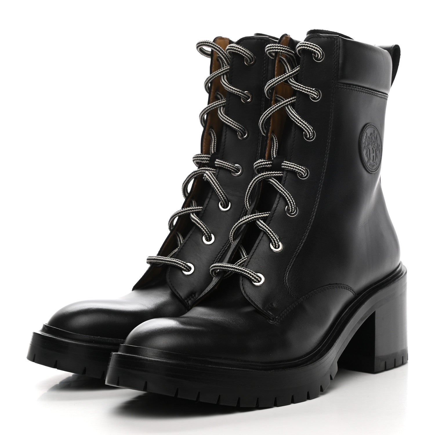 Hermes Calfskin Bridge Ankle Boots 40 Black 3 of 9
