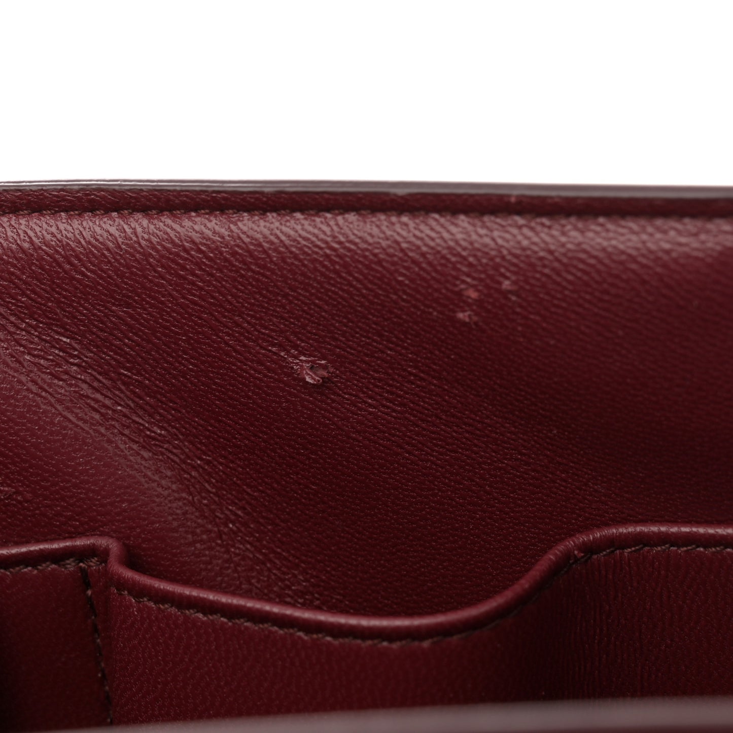 Box Calfskin Medium Classic Box Flap Bag Burgundy