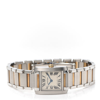 Cartier Stainless Steel 18K Yellow Gold 20mm Tank Francaise Quartz Watch 2 of 5